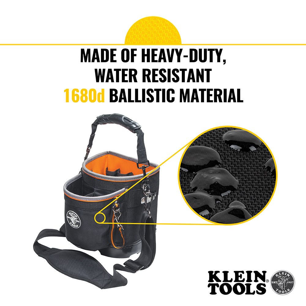 Klein Tools 55419SP-14 | Tool Bag, Tradesman Pro Shoulder Pouch, 14 Pockets, 10-Inch