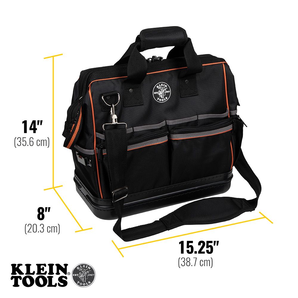 Klein Tools 55431 | Tool Bag, Tradesman Pro Lighted Tool Bag, 31 Pockets, 15-Inch