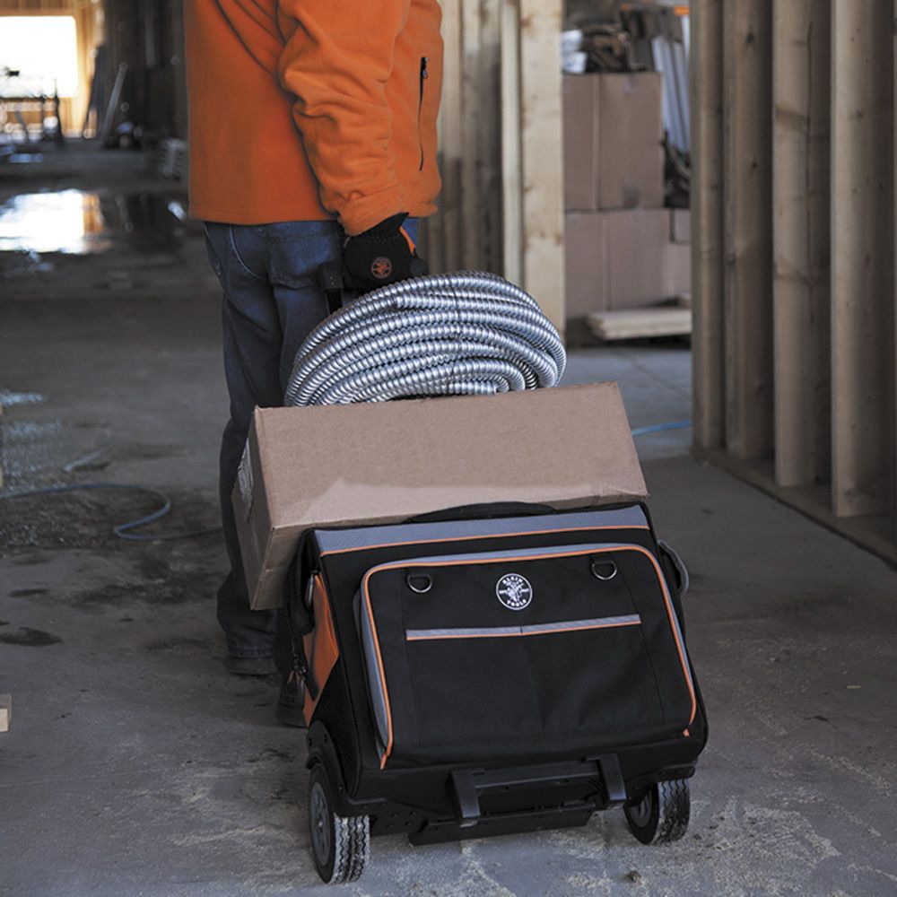 Klein Tools 55452RTB | Tool Bag, Tradesman Pro Rolling Tool Bag, 24 Pockets, 19-Inch