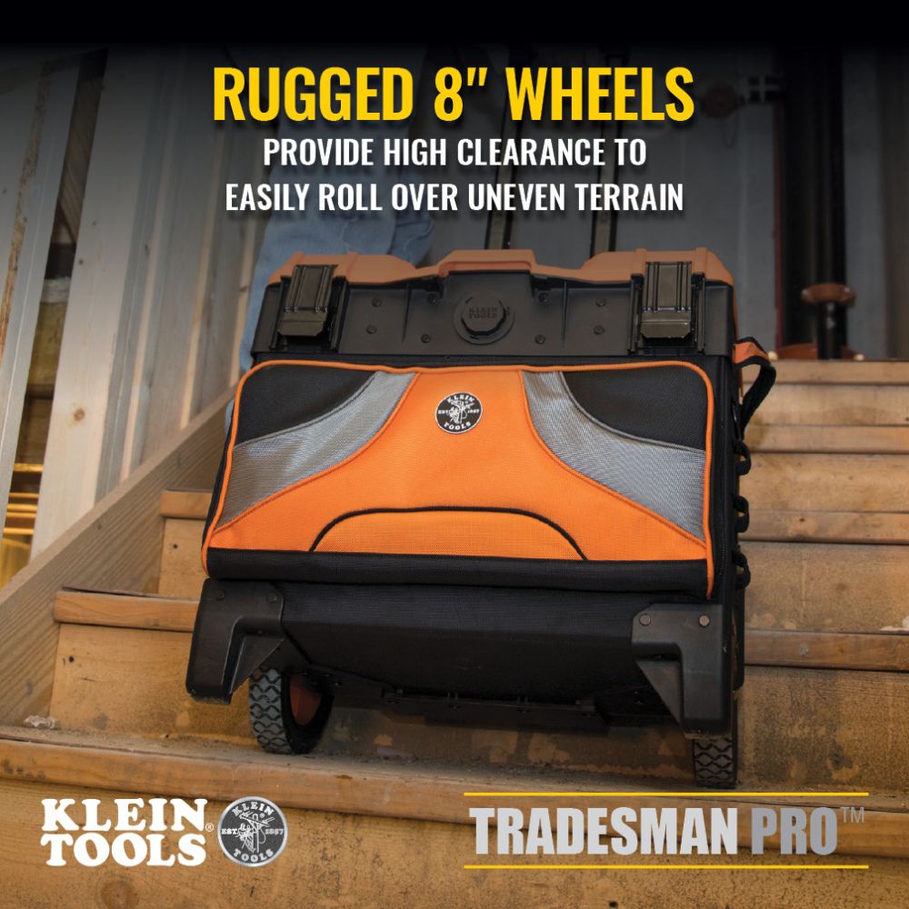 Klein Tools 55473RTB | Tradesman Pro Tool Master Rolling Tool Bag, 19 Pockets, 22-Inch