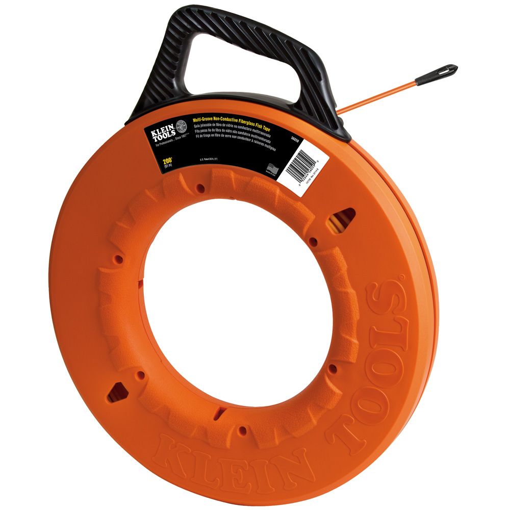 Klein Tools 56059 | Multi-Groove Fiberglass Fish Tape 200-Feet