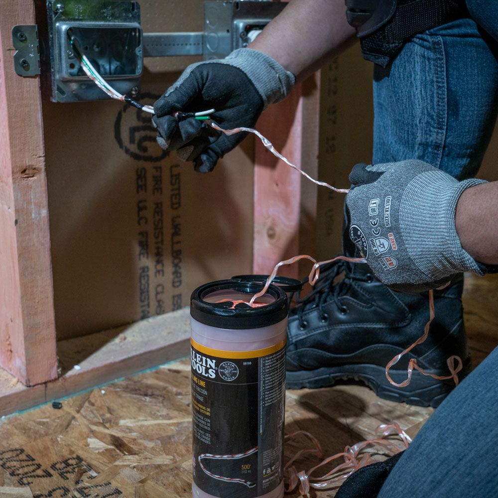 Klein Tools 56108 | Poly Pull Line with Orange Tracer 500-Feet