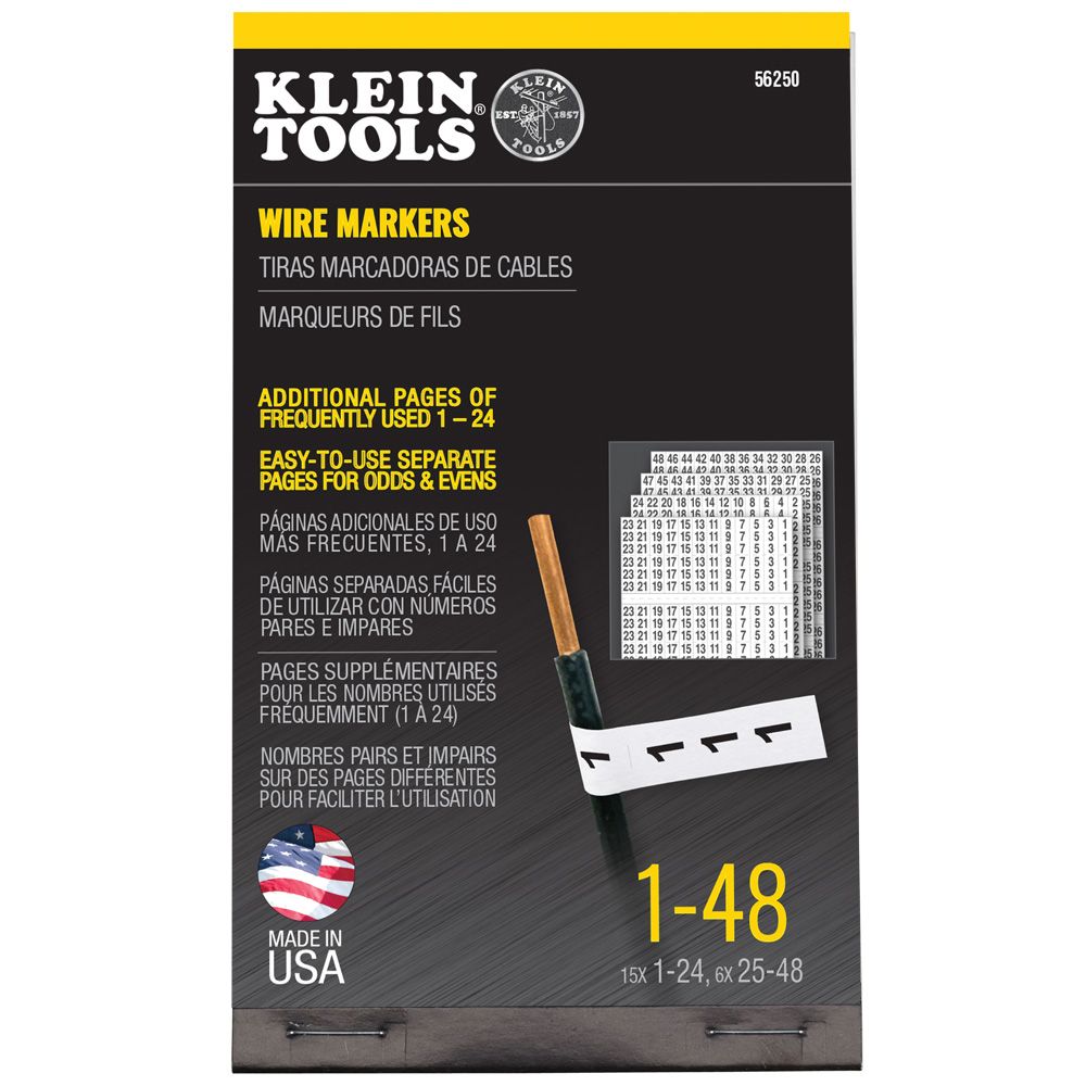 Klein Tools 56250 | Wire Marker Book, 1-48