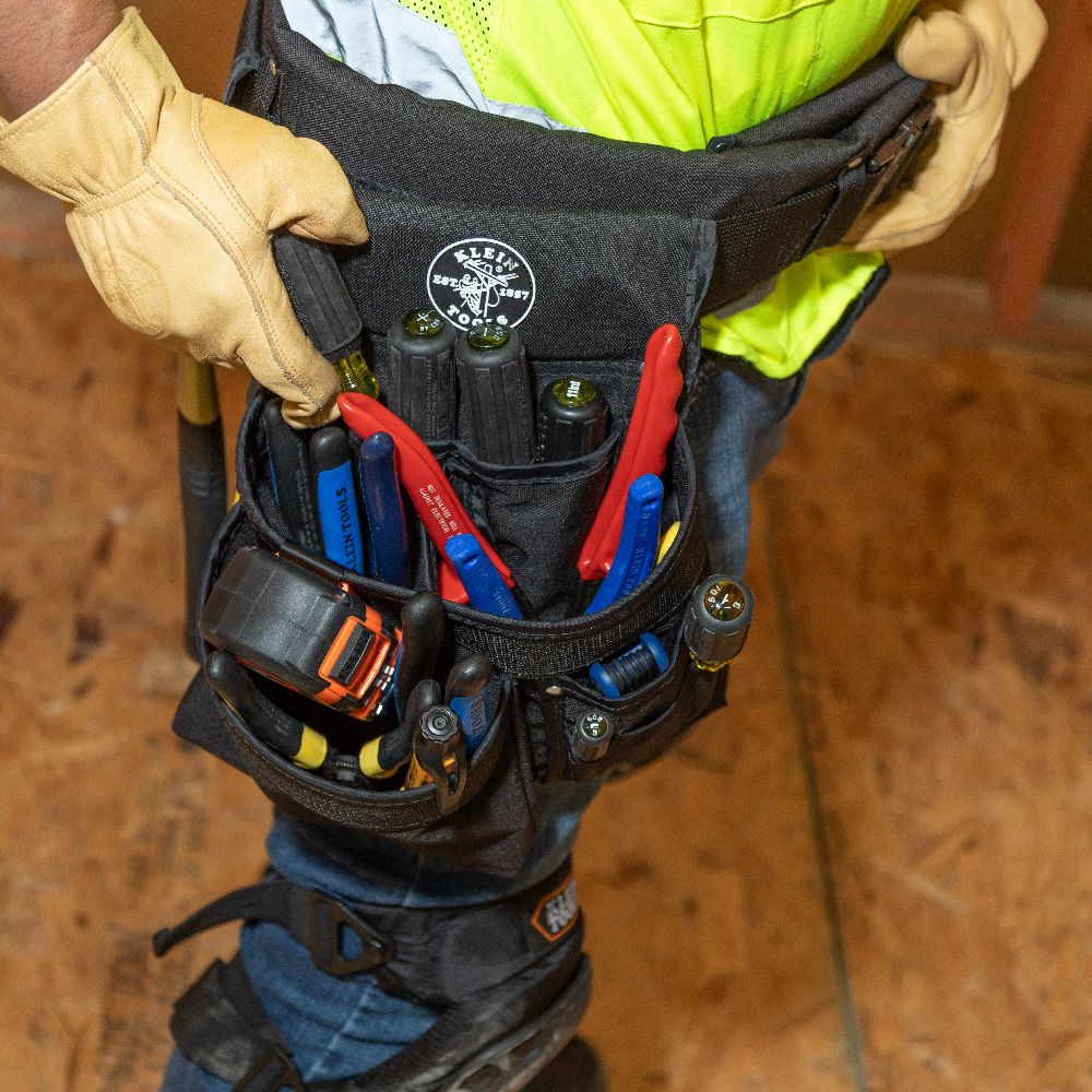 Klein Tools 5701 | Tool Pouch, PowerLine Series 8-Pocket Tool Pouch, Black Nylon