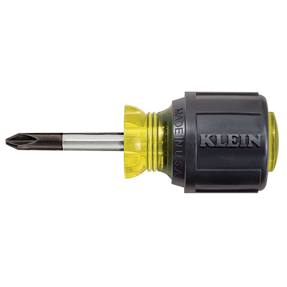 Klein Tools 603-1 | Stubby Screwdriver, 2 Phillips, 1-1/2-Inch Shank