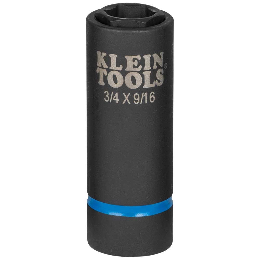 Klein Tools 66004 | 2-in-1 Impact Socket, 6-Point, 3/4 and 9/16-Inch