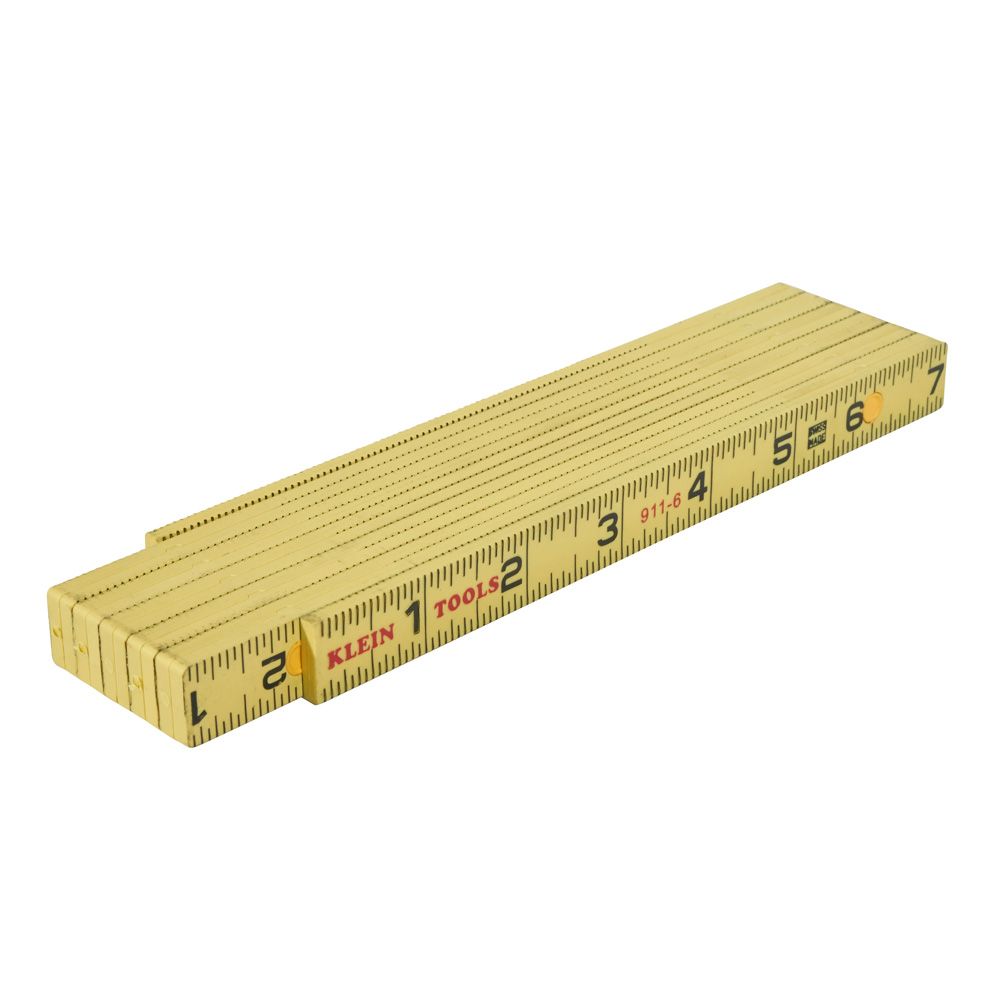 Klein Tools 911-6 | Fiberglass Folding Rule, Outside Reading