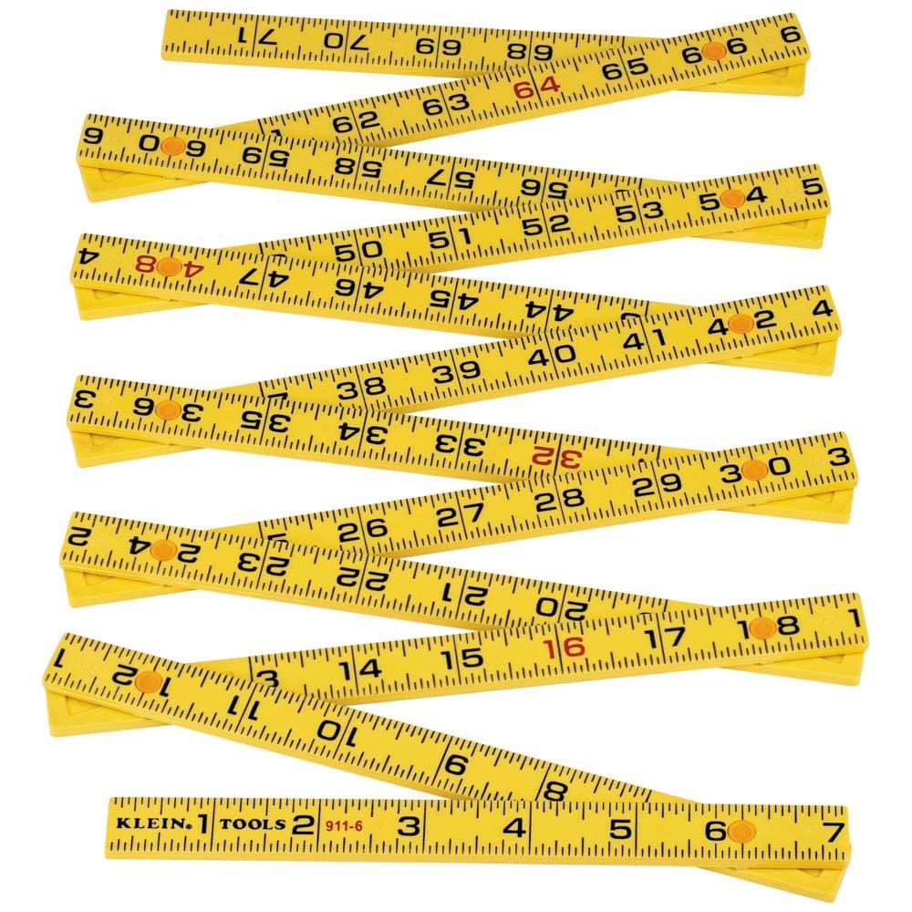 Klein Tools 911-6 | Fiberglass Folding Rule, Outside Reading