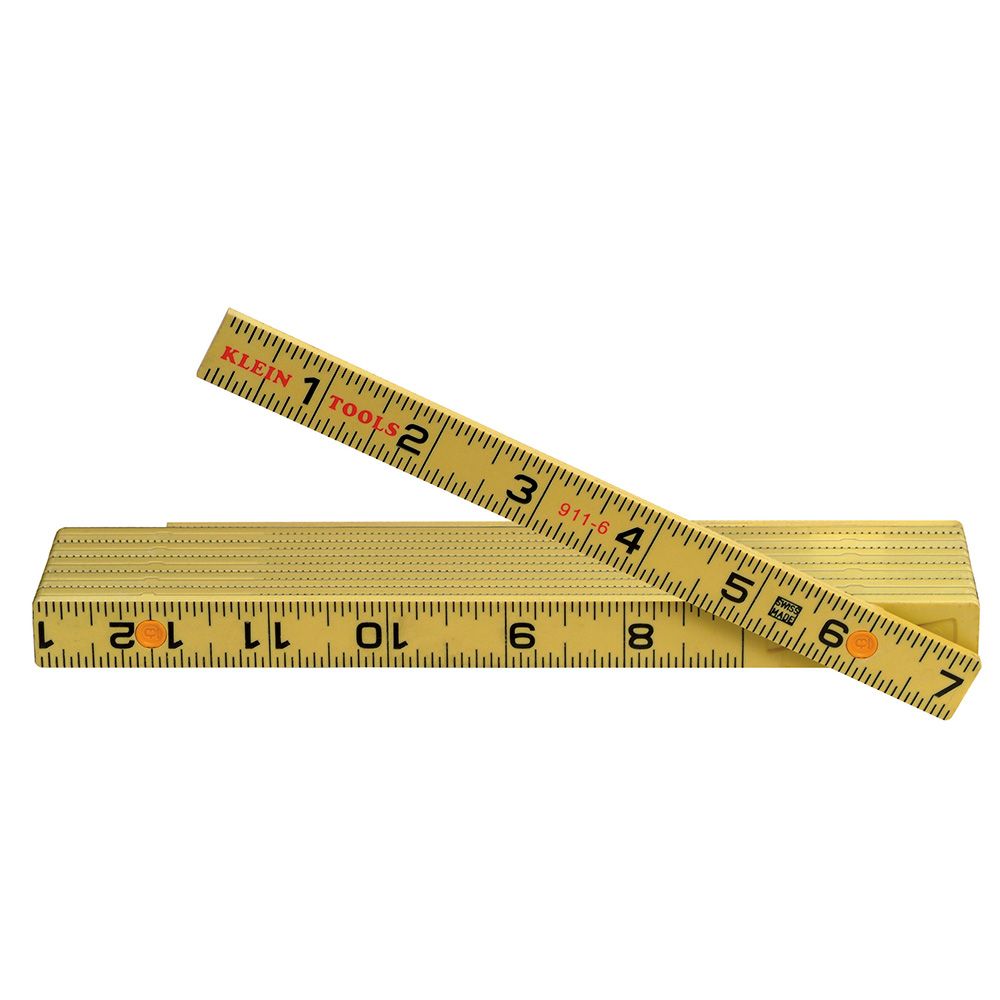 Klein Tools 911-6 | Fiberglass Folding Rule, Outside Reading