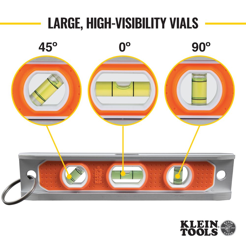 Klein Tools 9319RETT | Magnetic Torpedo Level with Tether Ring
