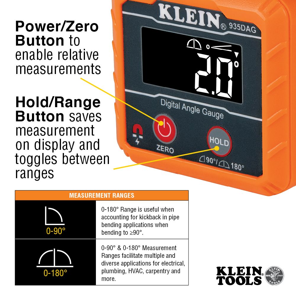 Klein Tools 935DAG | Digital Angle Gauge and Level