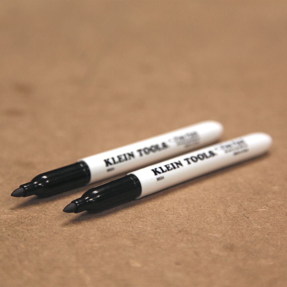Klein Tools 98554 | Fine Point Permanent Markers, 2-Pack