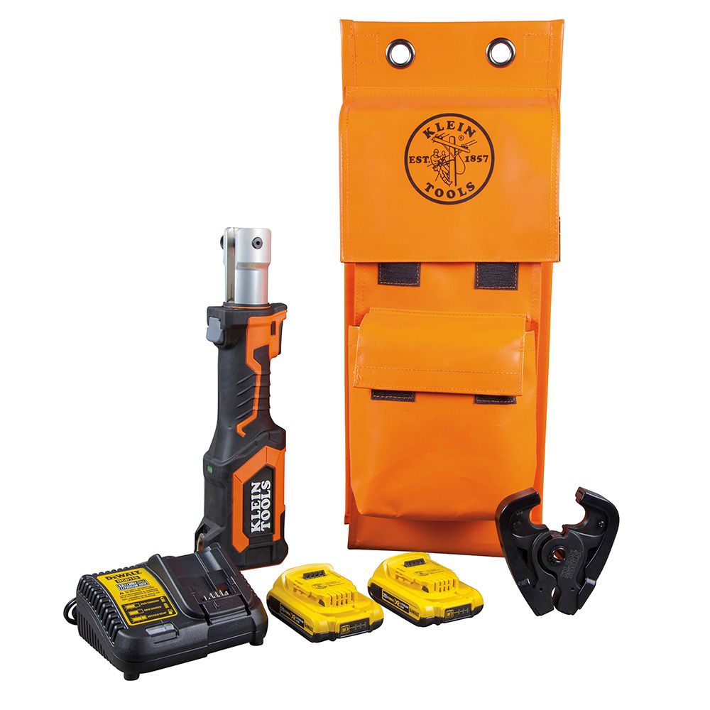 Klein Tools BAT207T2 | Battery-Operated Crimper, D3 Groove, 2 Ah