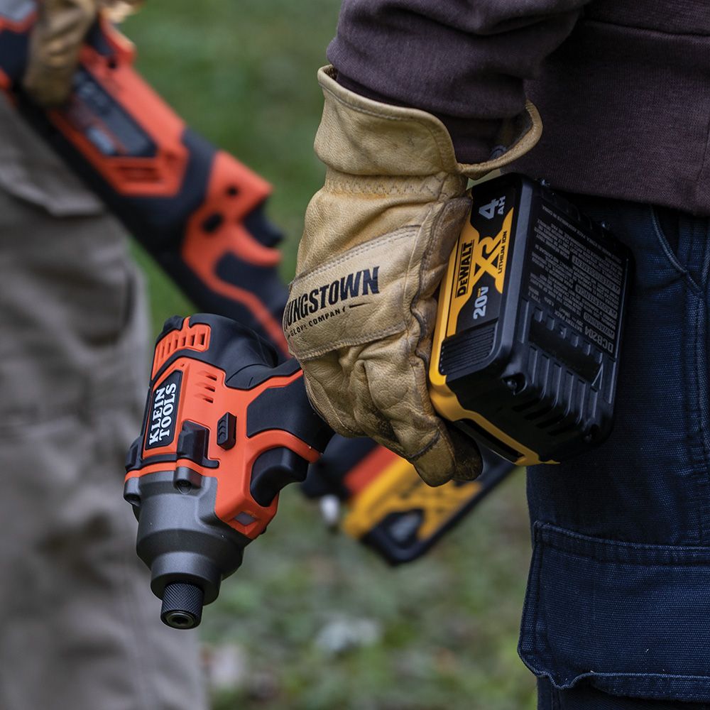 Klein Tools BAT20CD1 | Battery-Operated Compact Impact Driver, 1/4-Inch Hex Drive, Full Kit