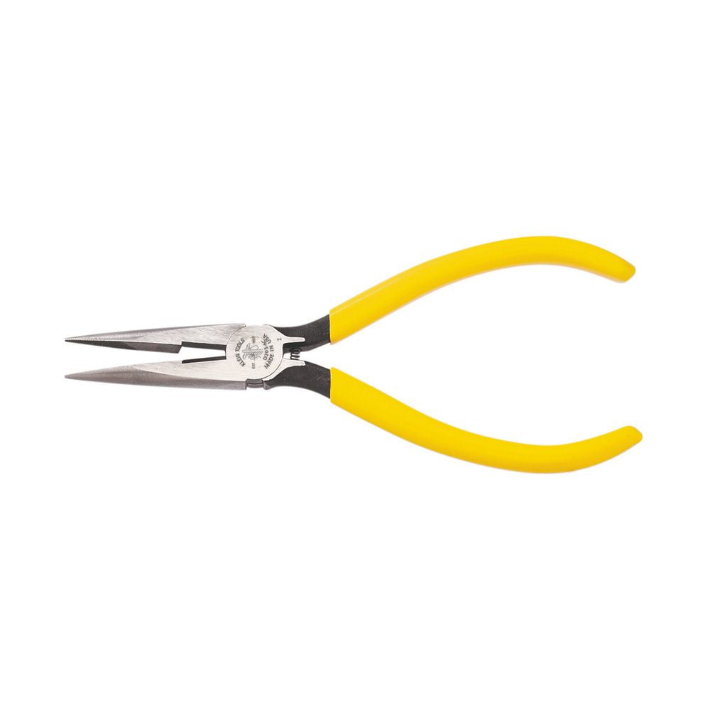 Klein Tools D203-6C | Pliers, Needle Nose Side-Cutters with Spring, 6-Inch