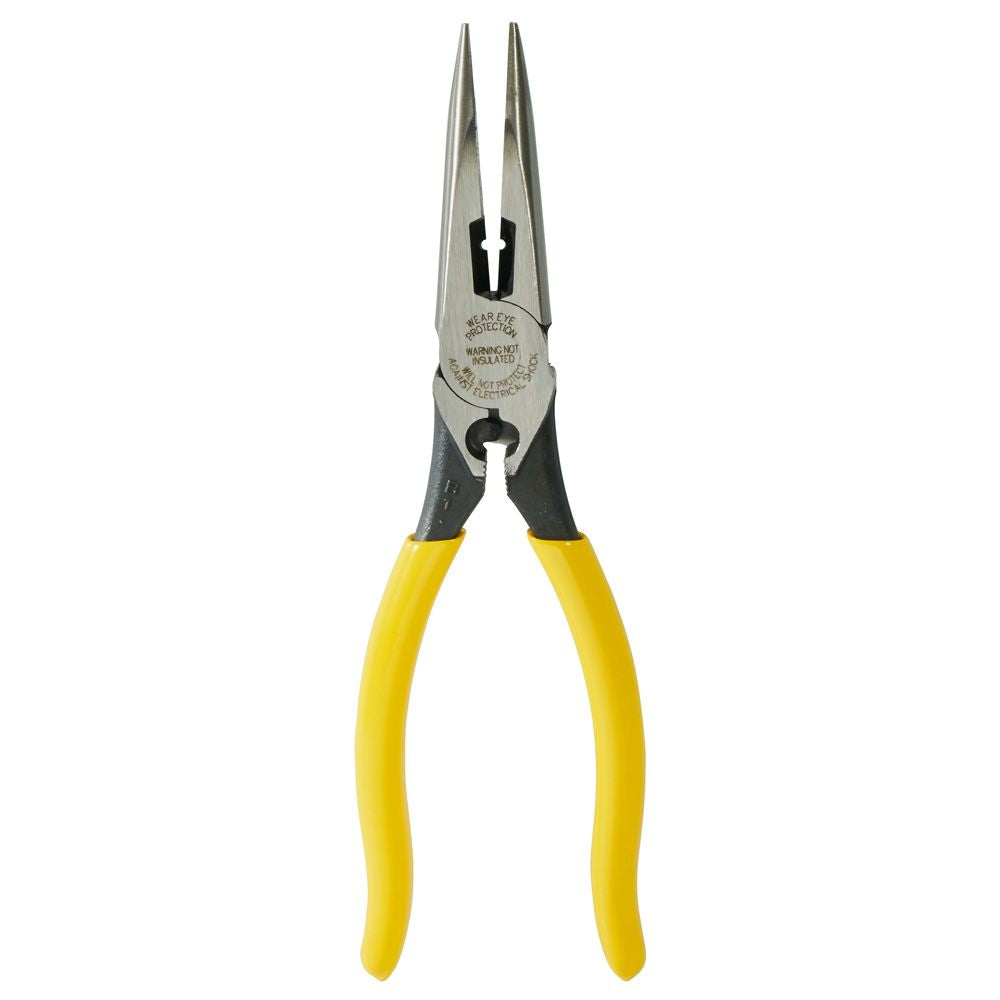Klein Tools D203-8NCR | Pliers, Needle Nose Side Cutters with Stripping and Crimping, 8-Inch