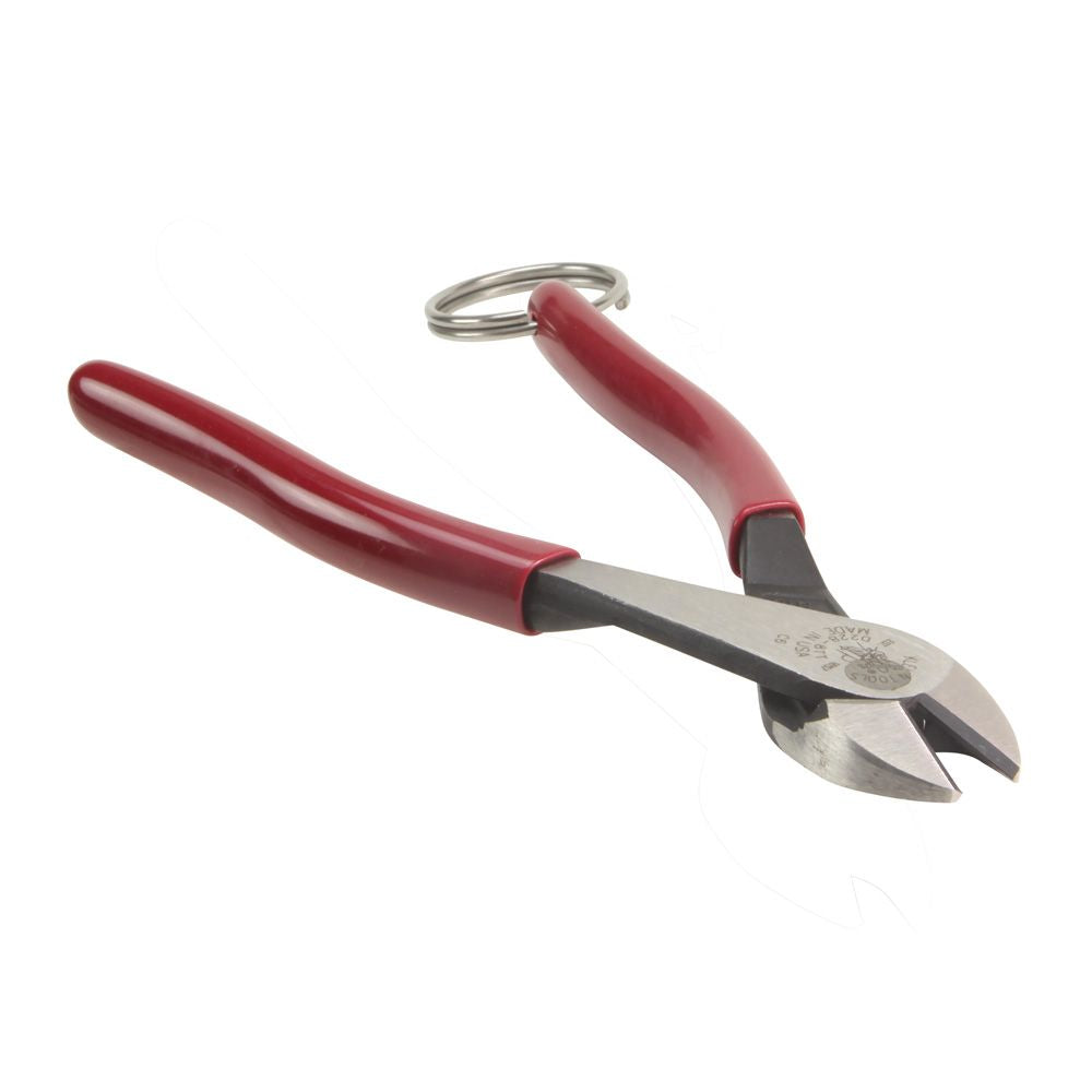 Klein Tools D228-8TT | Diagonal Cutting Pliers, High-Leverage, Tie Ring, 8-Inch