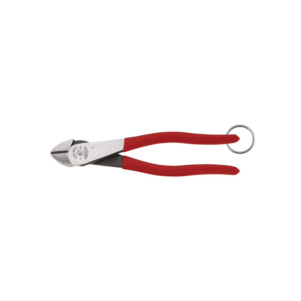 Klein Tools D228-8TT | Diagonal Cutting Pliers, High-Leverage, Tie Ring, 8-Inch