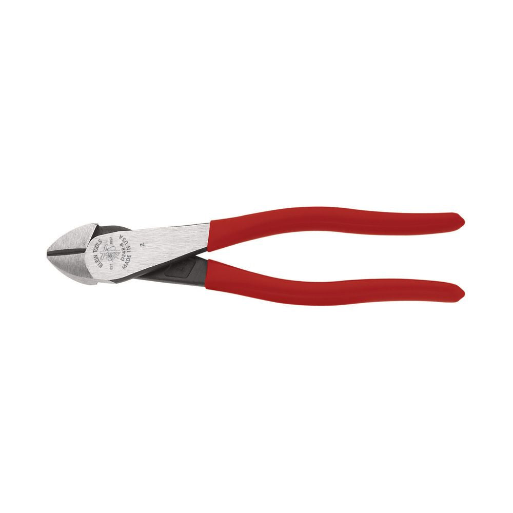 Klein Tools D248-8 | Diagonal Cutting Pliers, Angled Head, Short Jaw, 8-Inch