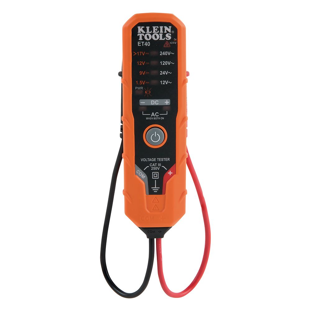 Klein Tools ET40 | Digital AC/DC Voltage Tester 12 to 240V AC, 1.5 to 24V DC