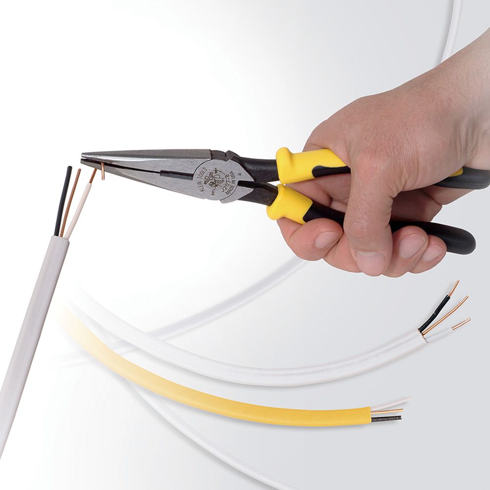 Klein Tools J203-8N | Pliers, Needle Nose Side-Cutters, Stripping, 8-Inch