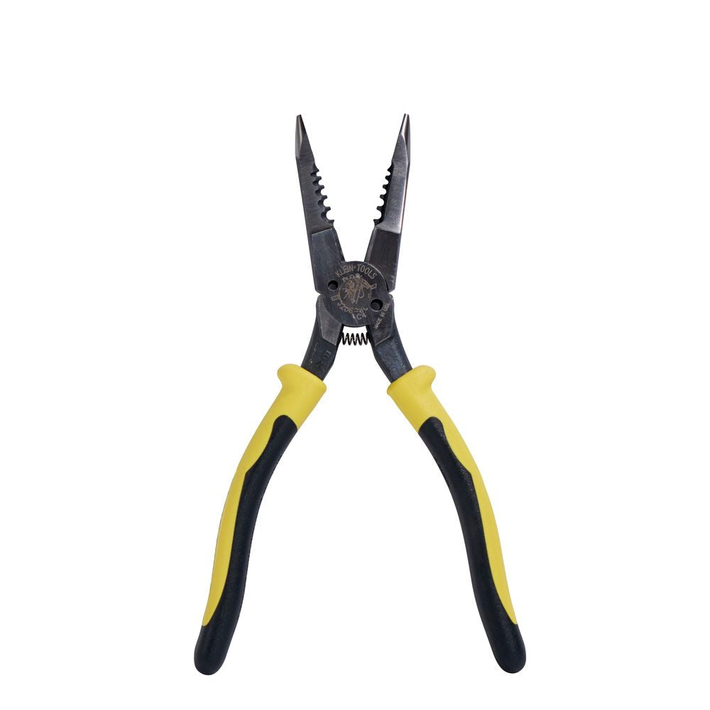 Klein Tools J206-8C | Pliers, All-Purpose Needle Nose, Spring Loaded, Cuts, Strips, 8.5-Inch