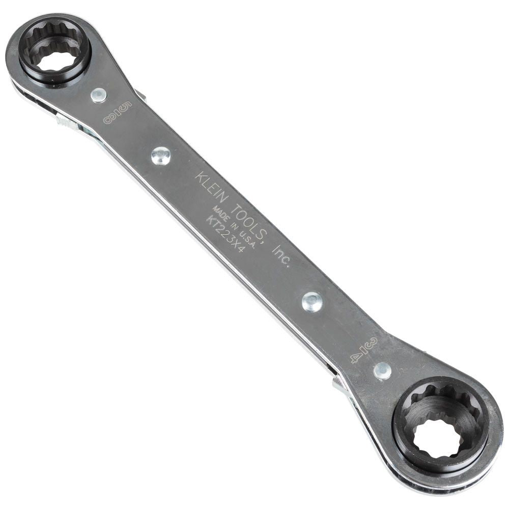 Klein Tools KT223X4 | Lineman's Ratcheting 4-in-1 Box Wrench