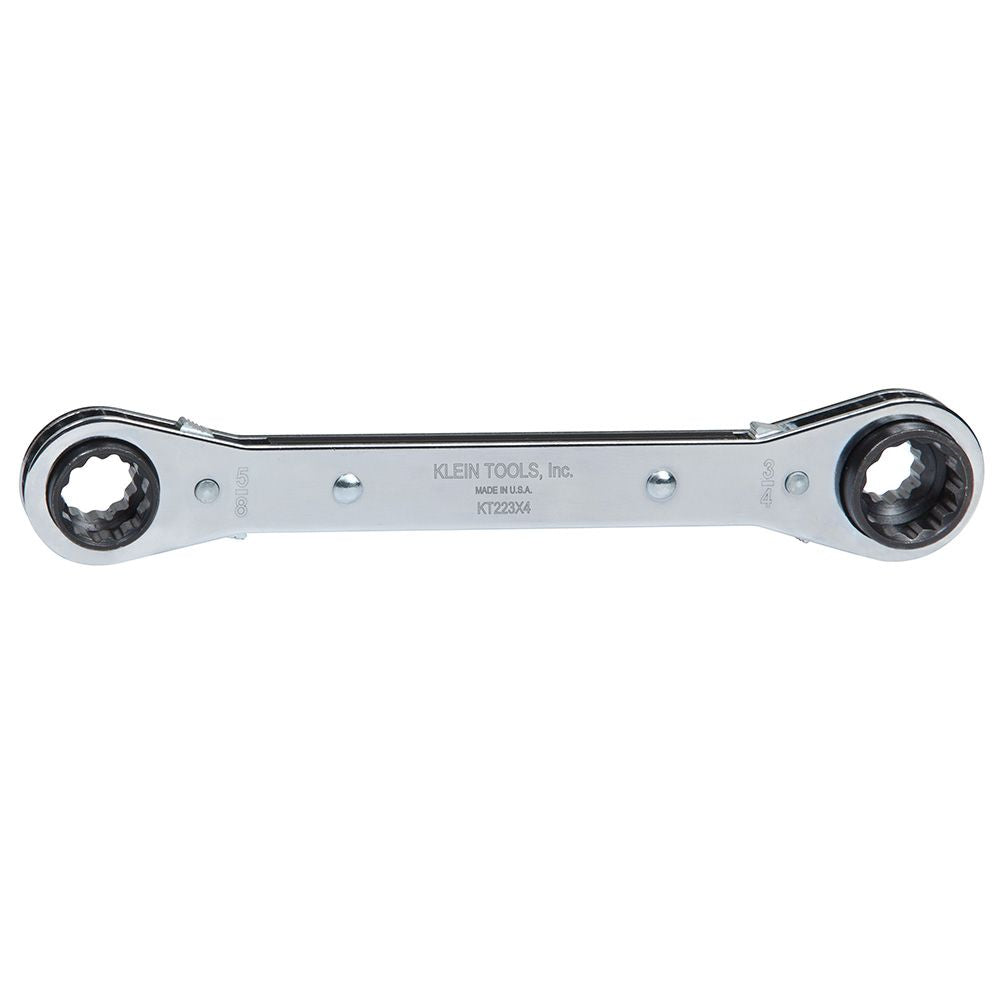 Klein Tools KT223X4 | Lineman's Ratcheting 4-in-1 Box Wrench
