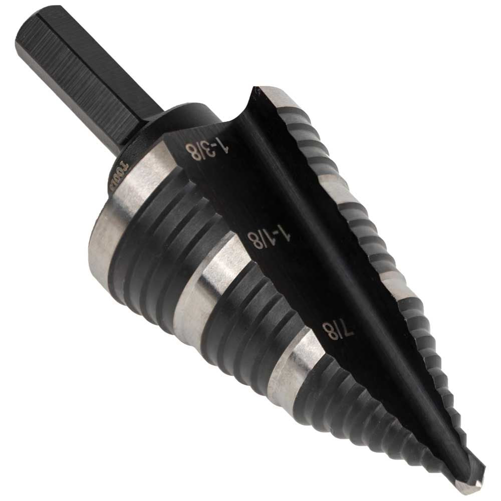 Klein Tools KTSB15 | Step Drill Bit 15 Double Fluted 7/8 to 1-3/8-Inch