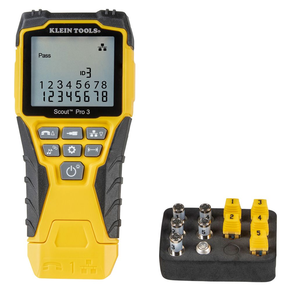 Klein Tools VDV501-851 | Cable Tester Kit with Scout Pro 3 Tester, Remotes, Adapter, Battery