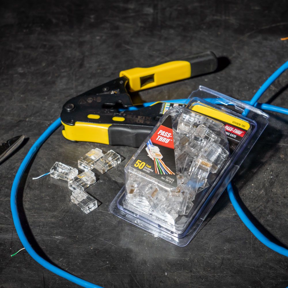 Klein Tools VDV826-703 | Pass-Thru Modular Data Plug, RJ45-CAT6, 50-Pack