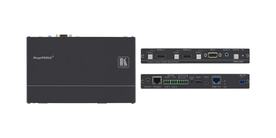 Kramer 20-80356090 | Auto Switcher, HDBT, 2 Input, 1 Output, 48VDC, HDMI