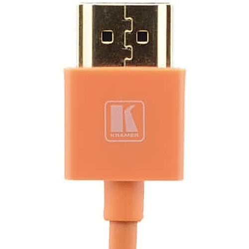 Kramer 97-0132406 | HDMI Cable, Orange, HDMI Male to HDMI Male, Diameter 3.6mm, Tinned Copper, PVC, 30V