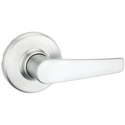 Kwikset 200DL 15 6AL RCS | Door Lever, Delta, Round Corner Strike/Adjustable Latch, Satin Nickel, For Passage/Hall/Closet