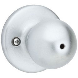 Kwikset 300P 26D 6AL RCS | Door Knob, Polo, 6-Way Adjustable Latch, Round Corner Strike, Satin Chrome, For Privacy/Bed/Bath