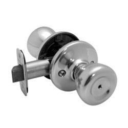 Kwikset 300T 3 6AL RCS | Door Knob, Tylo, Round Corner Strike/Adjustable Latch, Polished Brass, For Privacy/Bed/Bath