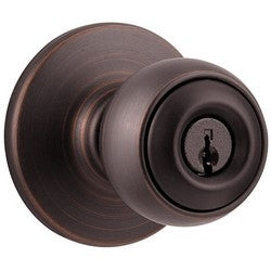 Kwikset 400P 11P 6AL RCS K3 | Door Knob, Polo, 6-Way Adjustable Latch, Round Corner Strike, 3 Keyed Alike, Venetian Bronze, For Entry