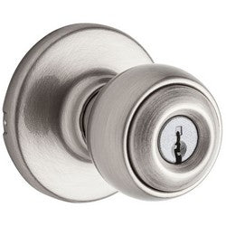 Kwikset 400P 15 6AL RCS | Door Knob, Polo, Round Corner Strike/Adjustable Latch, 3 Keyed Alike