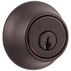 Kwikset 660 11P RCAL RCS/5303 K3 | Door Deadbolt, Round Corner Strike/Adjustable Latch, Single Cylinder, Venetian Bronze