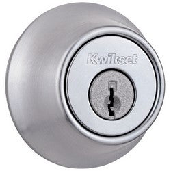 Kwikset 665 26D RCAL RCS/5303 K3 | Door Deadbolt, Square Corner Strike/Adjustable Latch, 2 Keyed Alike, Double Cylinder, 2-1/2" Diameter, Satin Chrome