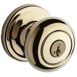 Kwikset 740H 3 SMT 6AL RCS | Door Knob, Hancock, Smartkey, 6-Way Adjustable Latch and Radius Strike, Polished Brass