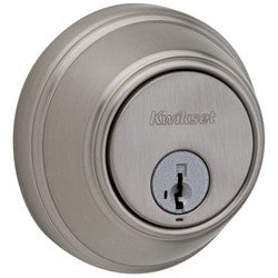 Kwikset 816 15 SMT RCL RCS | Door Deadbolt, Smartkey, Round Corner Strike, Single Cylinder, 3" Diameter, Satin Nickel