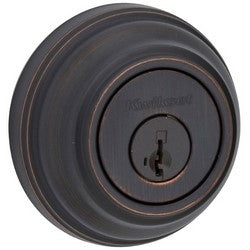 Kwikset 980 11P SMT 6AL STRKP | Single Cylinder Deadbolt, Venetian Bronze (US11P), SmartKey, 6-Way Adjustable Latch & Strike