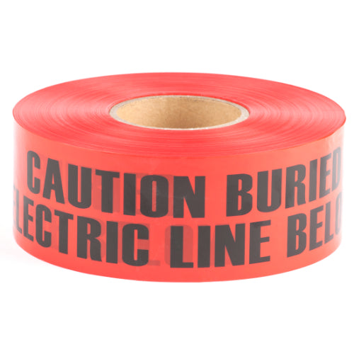 L. H. Dottie UT8D | 3'' x 1000' Red Underground Tape (Caution Buried Electric Line Below)