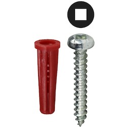 L. H. Dottie K7DC | 10 Red Conical Anchor Kit With Pan Head Square Drive Screws