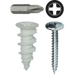 L. H. Dottie WDK8NW | 8 Nylon Walldriller Anchor Kit With Wafer Head Phillips Drive Screws