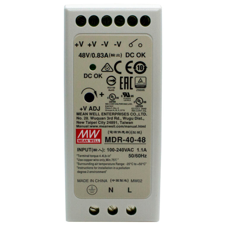 Lantronix 25130 | Industrial DIN Rail Mounted Power Supply