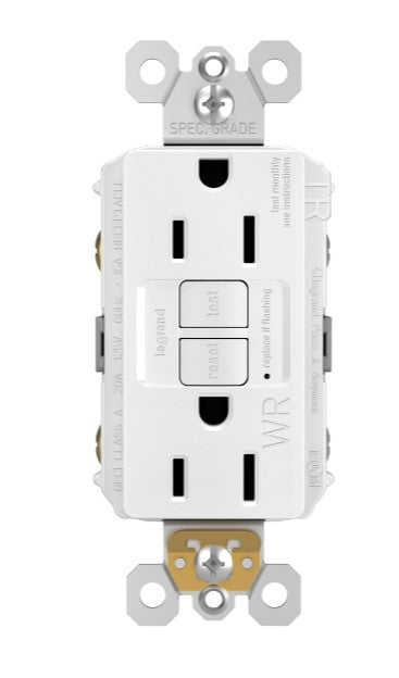 Legrand 1597-TRWRW | Radiant Tamper-Resistant Weather-Resistant 15A Duplex Self-Test Gfci Receptacles With Safelock Protection, White