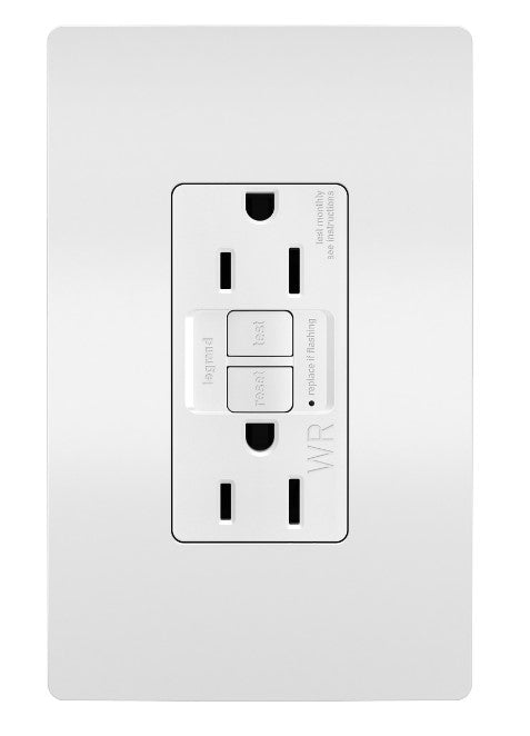 Legrand 1597-TRWRW | Radiant Tamper-Resistant Weather-Resistant 15A Duplex Self-Test Gfci Receptacles With Safelock Protection, White