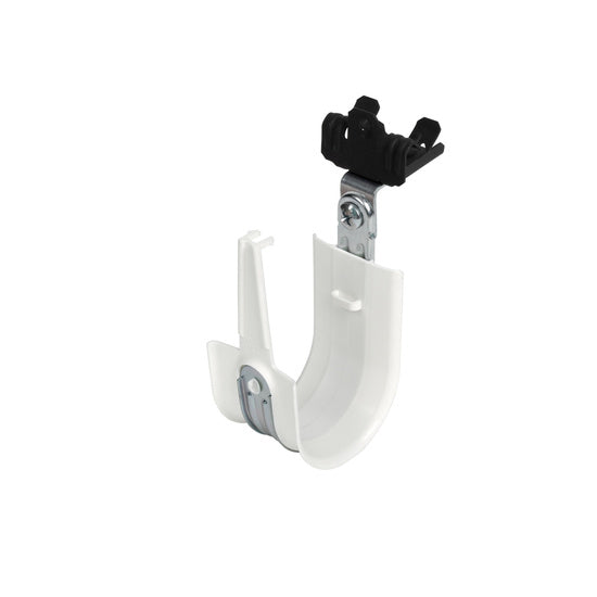 Cablofil CJ32HPACHOK58 | 2" Plastic Coated J-Hook with Latch and 90 Angle Clip with Knock-on Beam Clip 5/16-1/2"